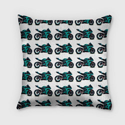 Подушка квадратная Motorbike light blue