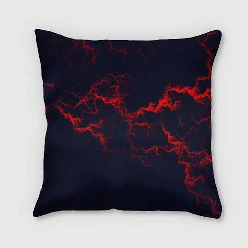Подушка квадратная Lightning red glow / 3D-принт – фото 1