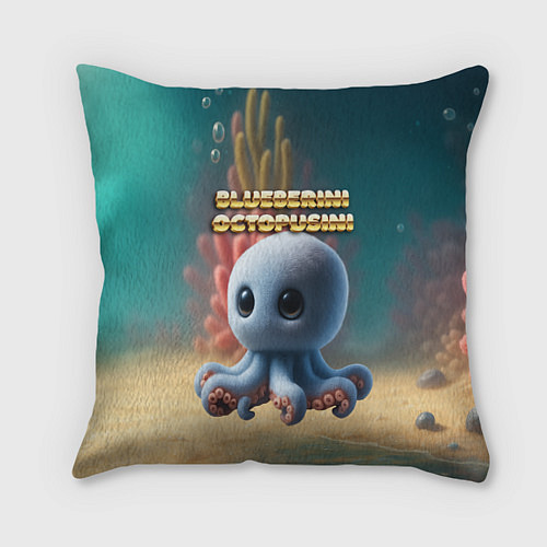 Подушка квадратная Blueberini Octopusini мем / 3D-принт – фото 1