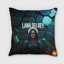 Подушка квадратная Lana Del Rey в стиле киберпанка