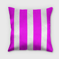 Подушка квадратная Color white pink line