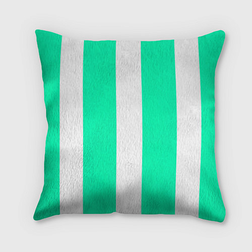 Подушка квадратная Color turquoise white line / 3D-принт – фото 1