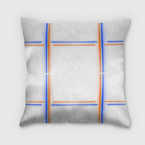 Подушка квадратная Neon white orange blue / 3D-принт – фото 1