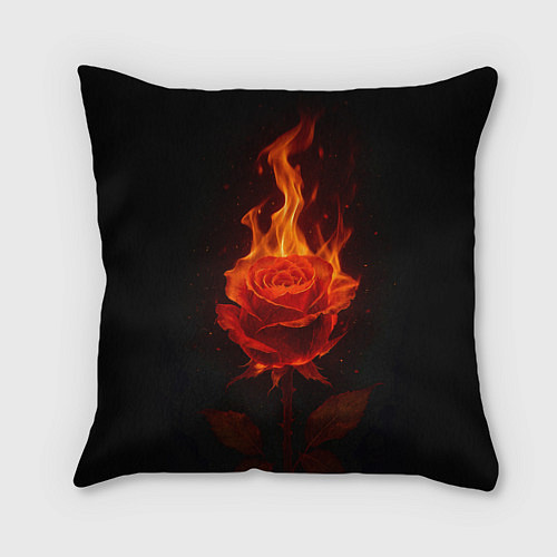 Подушка квадратная Flaming rose / 3D-принт – фото 1