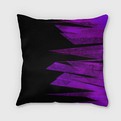 Подушка квадратная Color purple black stripes