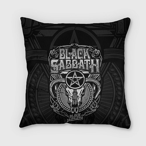 Подушка квадратная Black Sabbath - goat skull / 3D-принт – фото 1