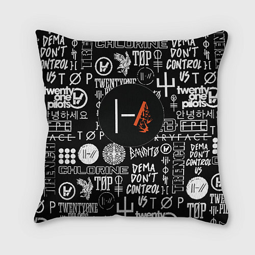 Подушка квадратная Twenty one pilots rock logo / 3D-принт – фото 1