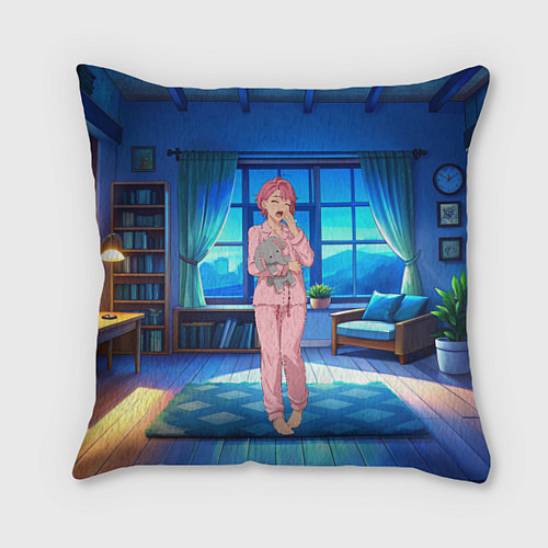 Подушка квадратная Сиратори Айра хочет спать / 3D-принт – фото 1