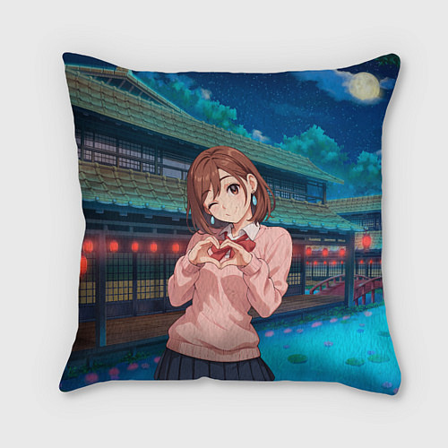 Подушка квадратная Милашка Сиратори Айра Дандадан / 3D-принт – фото 1