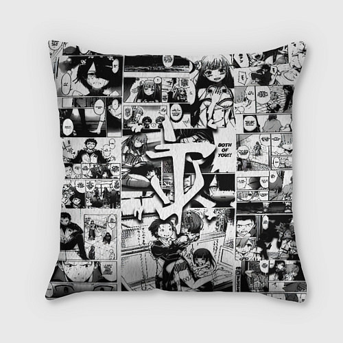 Подушка квадратная Doom anime black / 3D-принт – фото 1