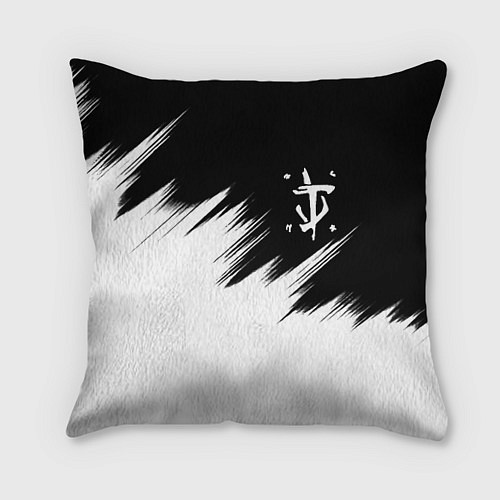 Подушка квадратная Doom краски черно белый / 3D-принт – фото 1