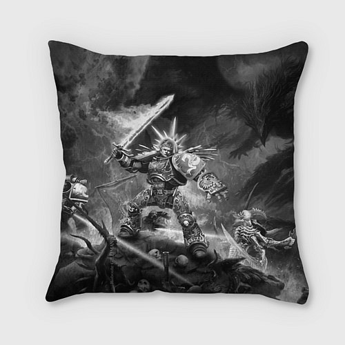 Подушка квадратная Робаут Жиллиман - Ультрамарины Warhammer / 3D-принт – фото 1