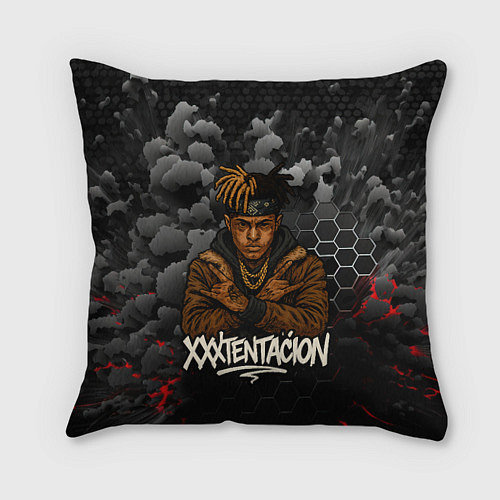 Подушка квадратная XXXTentacion со скрещенными руками / 3D-принт – фото 1