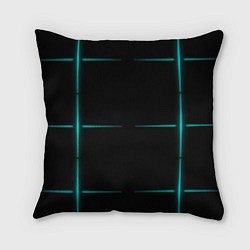 Подушка квадратная Color black blue stripes, цвет: 3D-принт