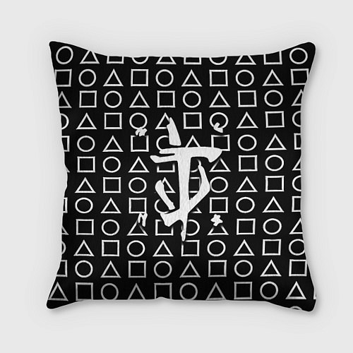 Подушка квадратная Doom geometry pattern / 3D-принт – фото 1