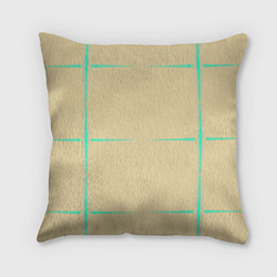 Подушка квадратная Color beige green stripes, цвет: 3D-принт