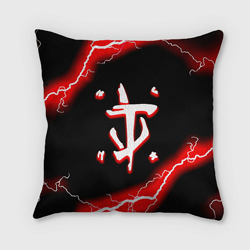 Подушка квадратная Doom красный шторм / 3D-принт – фото 1