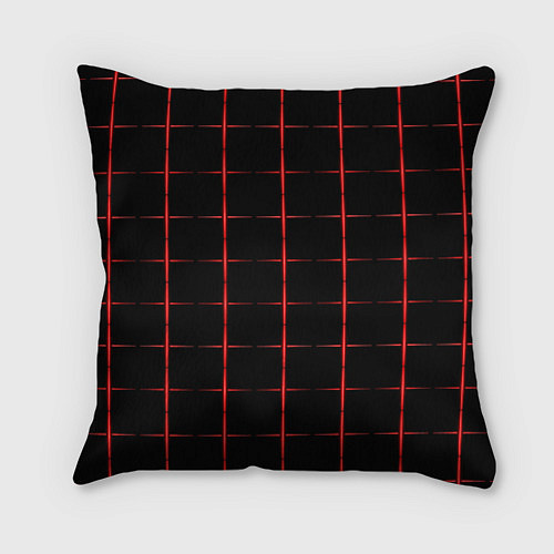 Подушка квадратная Color black red crosses / 3D-принт – фото 1