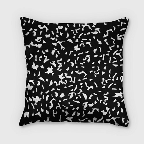 Подушка квадратная Черный камуфляж / 3D-принт – фото 1