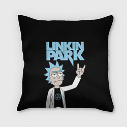 Подушка квадратная Linkin Park и Рик Санчес из Рик и Морти, цвет: 3D-принт