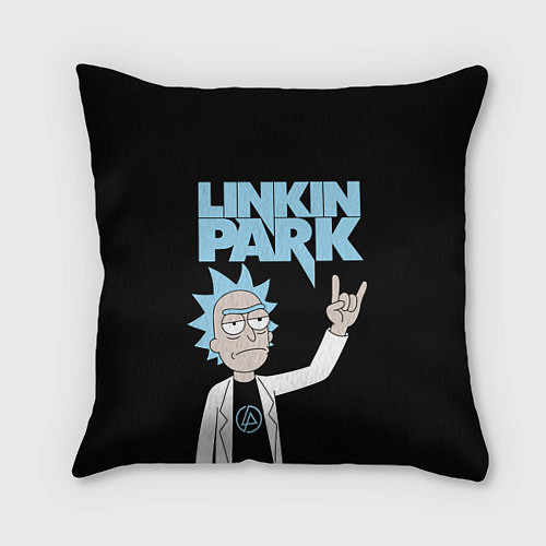 Подушка квадратная Linkin Park и Рик Санчес из Рик и Морти / 3D-принт – фото 1