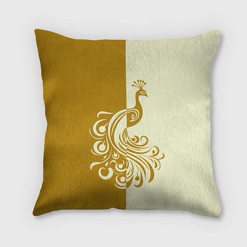 Подушка квадратная Жар-птица в золотом / 3D-принт – фото 1