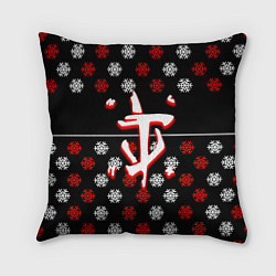 Подушка квадратная Doom winter pattern steel