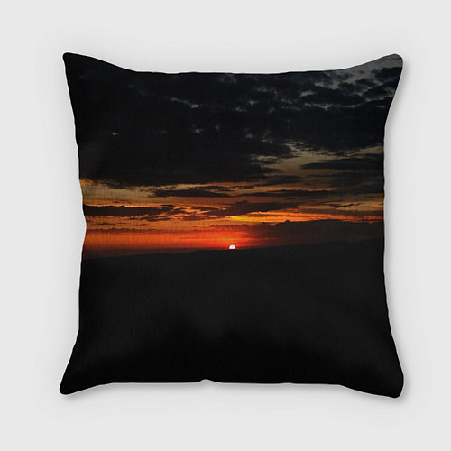 Подушка квадратная Закат на плато / 3D-принт – фото 1