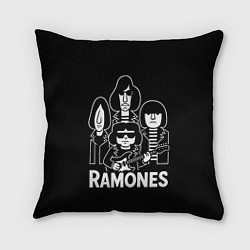 Подушка квадратная Ramones, силуэты, цвет: 3D-принт
