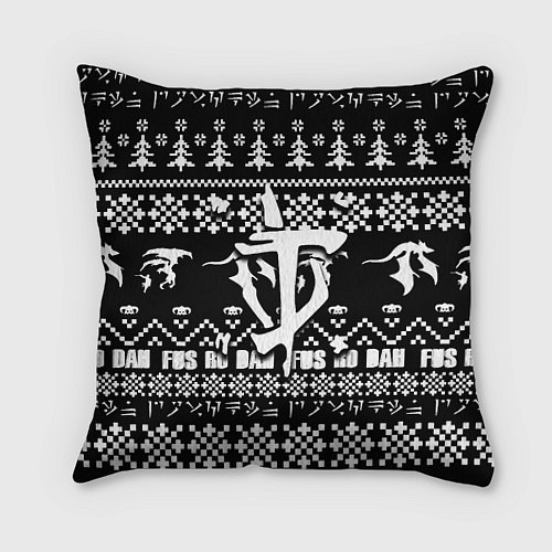 Подушка квадратная Doom x elders scrolls pattern / 3D-принт – фото 1