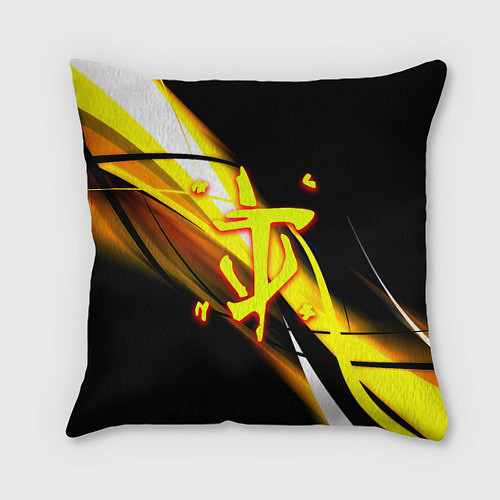 Подушка квадратная Doom геометрия из полос / 3D-принт – фото 1