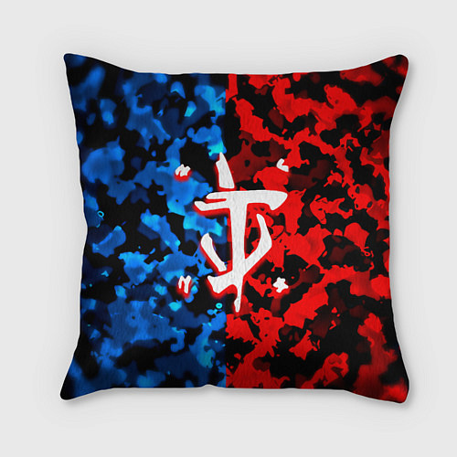 Подушка квадратная Doom камуфляж текстура / 3D-принт – фото 1