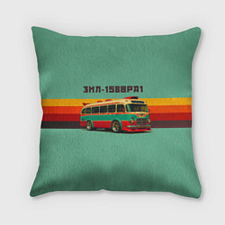 Подушка квадратная Ретро автобус ЗИЛ 158ВРА1 поп-арт, цвет: 3D-принт