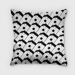 Подушка квадратная Три буквы: чёрные, цвет: 3D-принт