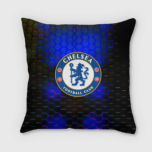 Подушка квадратная Chelsea соты неоновые / 3D-принт – фото 1