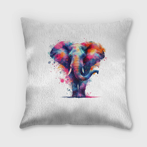 Подушка квадратная Радужный слон / 3D-принт – фото 1