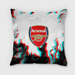 Подушка квадратная Arsenal огонь глитч, цвет: 3D-принт