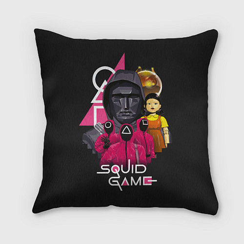 Подушка квадратная Squid Game арт / 3D-принт – фото 1