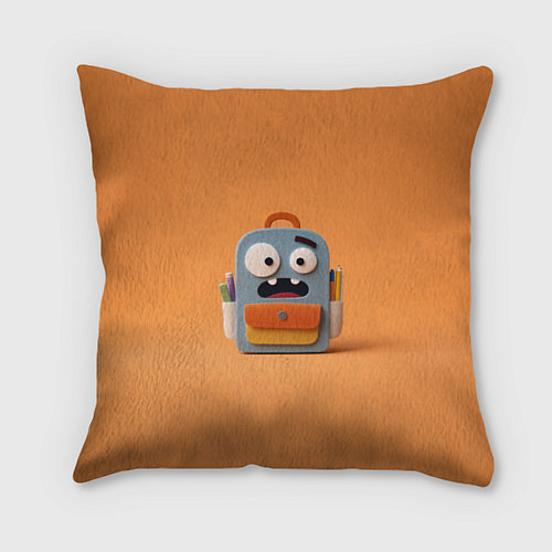 Подушка квадратная Рюкзачок - снова в школу / 3D-принт – фото 1