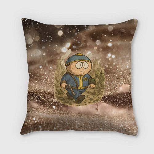 Подушка квадратная Эрик картман в фалауте / 3D-принт – фото 1