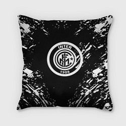 Подушка квадратная Inter белые штрихи красок