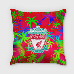 Подушка квадратная Liverpool тропический неон, цвет: 3D-принт