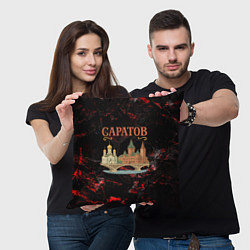 Подушка квадратная Саратов город, цвет: 3D-принт — фото 2