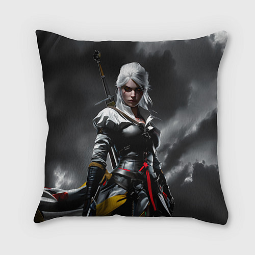 Подушка квадратная Цири из Ведьмака / 3D-принт – фото 1