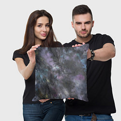 Подушка квадратная Абстракция - dark blue oil painting, цвет: 3D-принт — фото 2