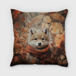 Подушка квадратная Осенний волчонок