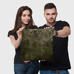 Подушка квадратная Абстракция - a wall in greenish dirt, цвет: 3D-принт — фото 2