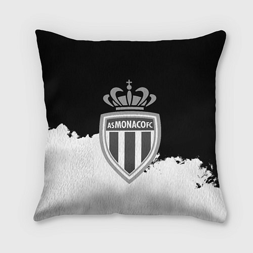 Подушка квадратная Монако черно белые краски / 3D-принт – фото 1