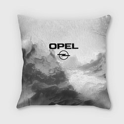 Подушка квадратная Opel на сером абстрактном фоне, цвет: 3D-принт