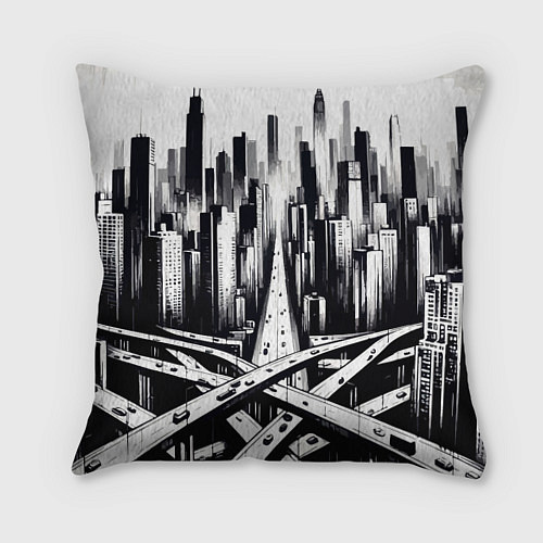 Подушка квадратная American metropolis / 3D-принт – фото 1